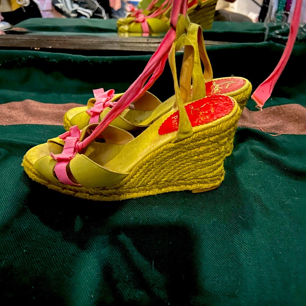 Christian Louboutin pink espadrilles